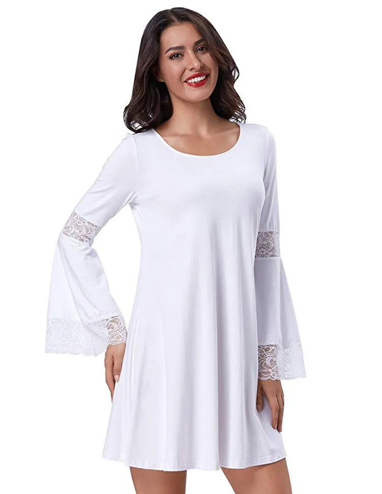 TastyHottie - Trendy Long Sleeve Lace Panel Dress