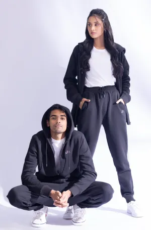 Zipper Hoodie - Raven Black