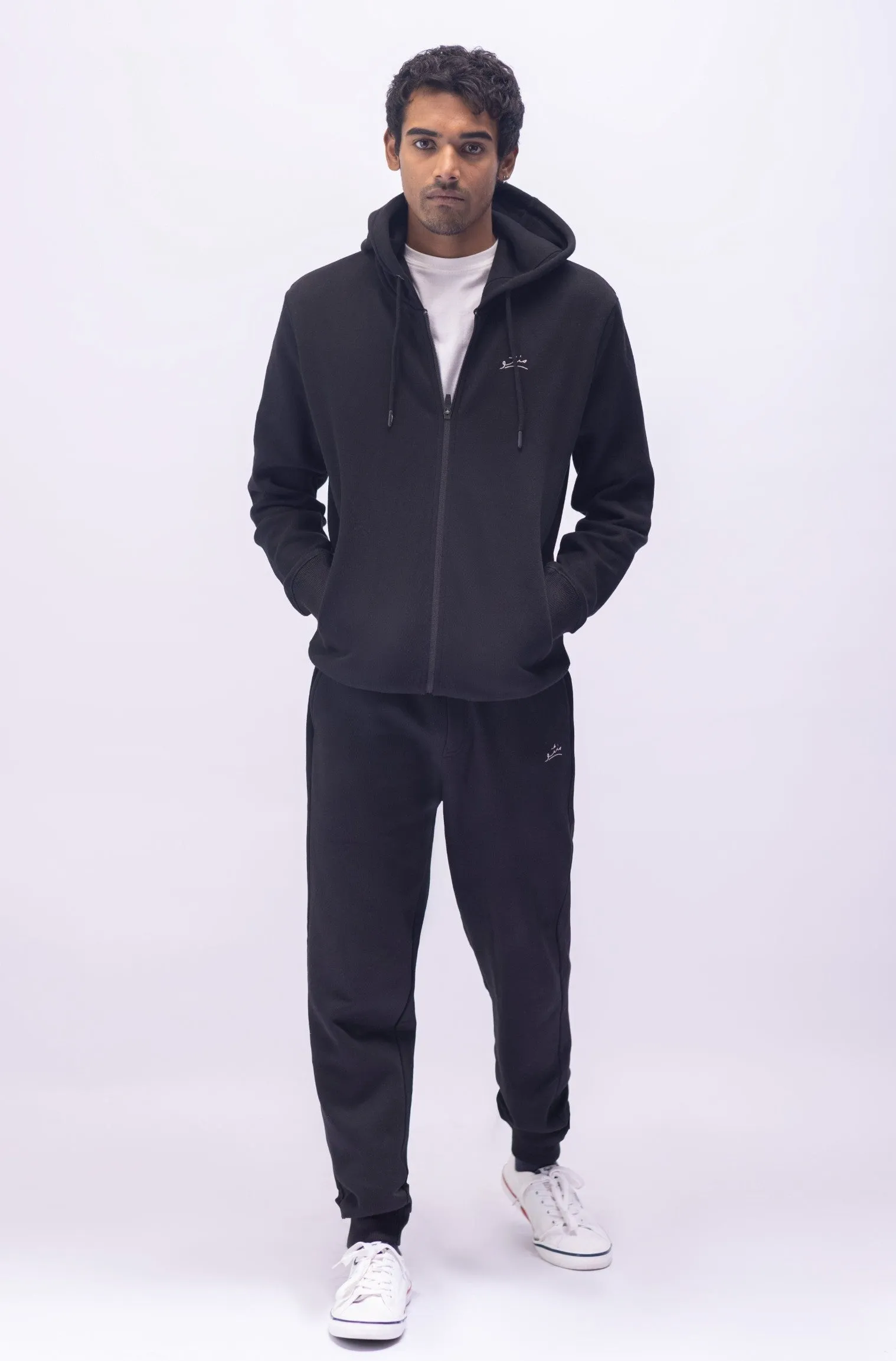Zipper Hoodie - Raven Black